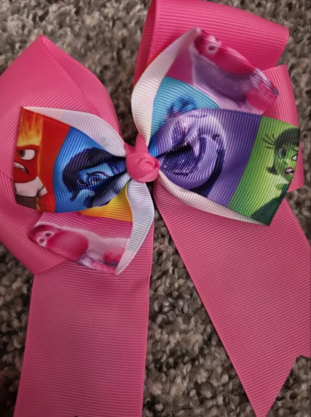 Set of 2 Inside Out Character Bow Hair Clips Girls Pink Multicolor